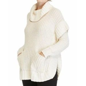 NEW DIRECTIONS Large Tunic Sweater. White Cowl Neck Pullover.33-in Long.MRSP$54